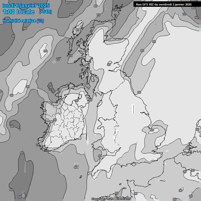 Modele GFS - Carte prvisions 