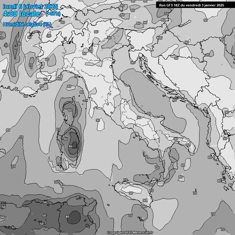 Modele GFS - Carte prvisions 