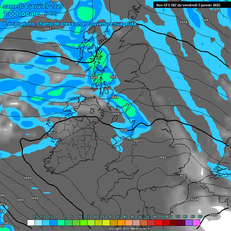 Modele GFS - Carte prvisions 