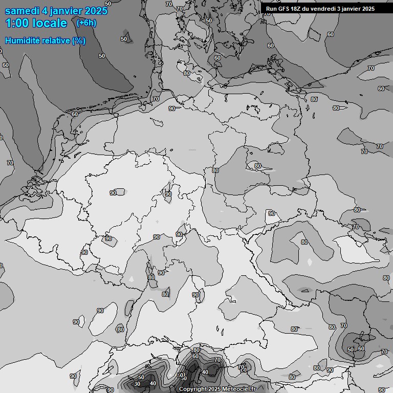 Modele GFS - Carte prvisions 