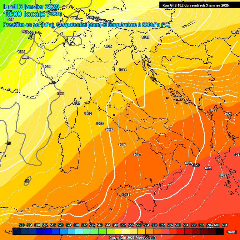 Modele GFS - Carte prvisions 