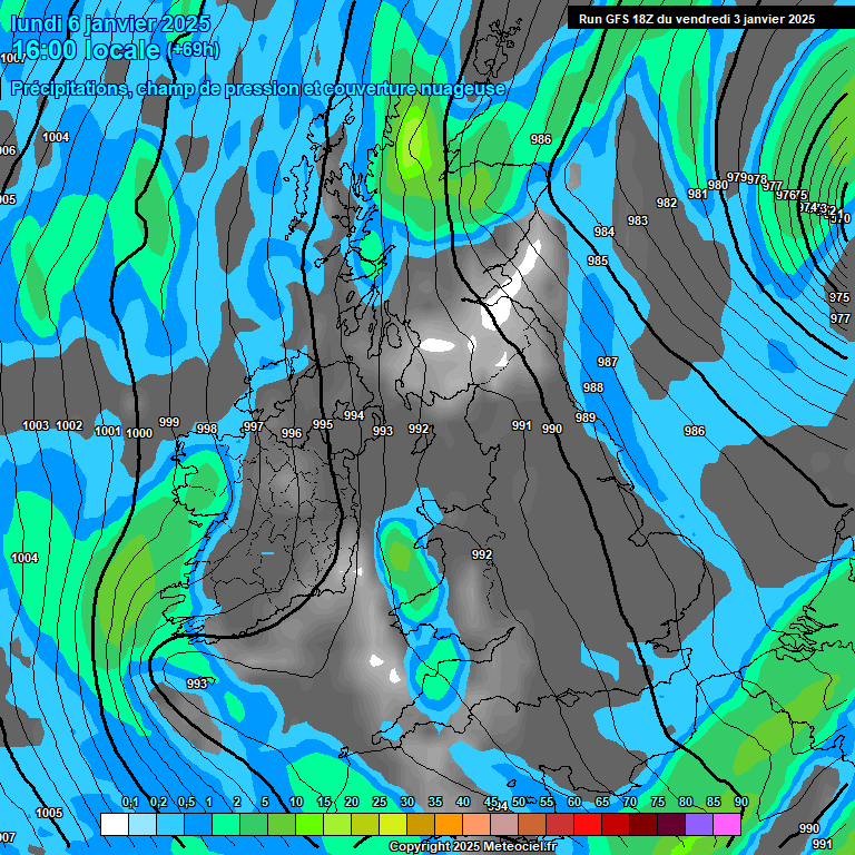 Modele GFS - Carte prvisions 