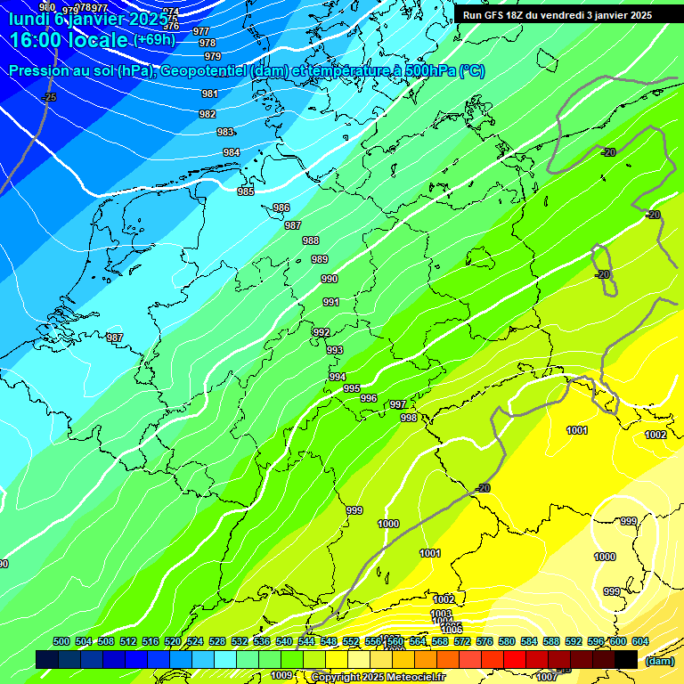 Modele GFS - Carte prvisions 