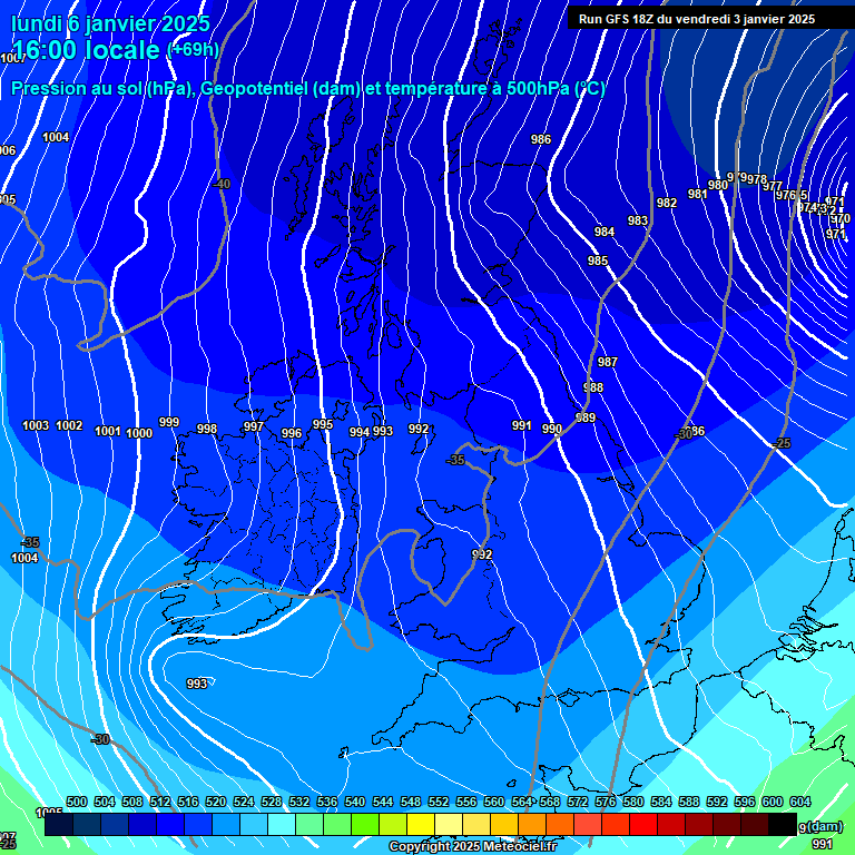 Modele GFS - Carte prvisions 