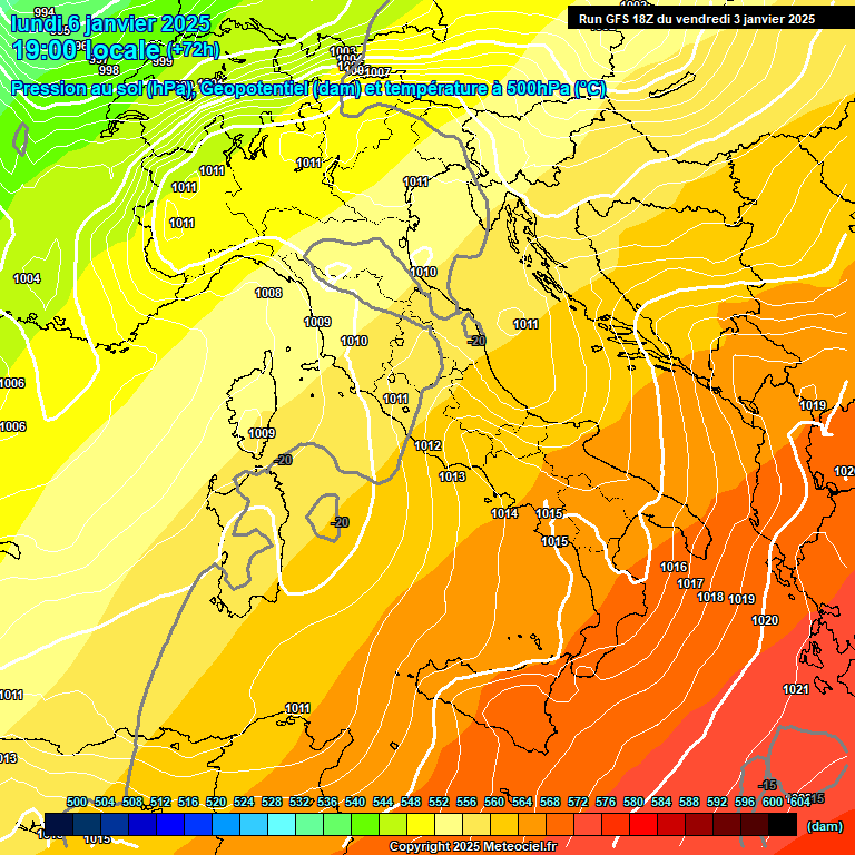 Modele GFS - Carte prvisions 