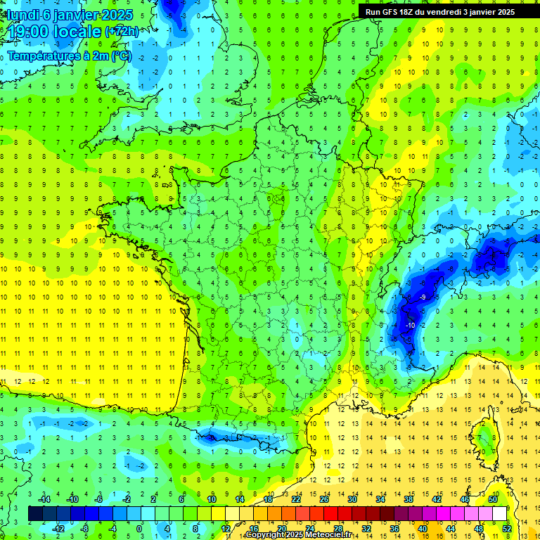 Modele GFS - Carte prvisions 