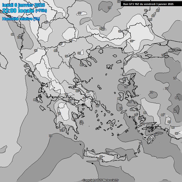 Modele GFS - Carte prvisions 