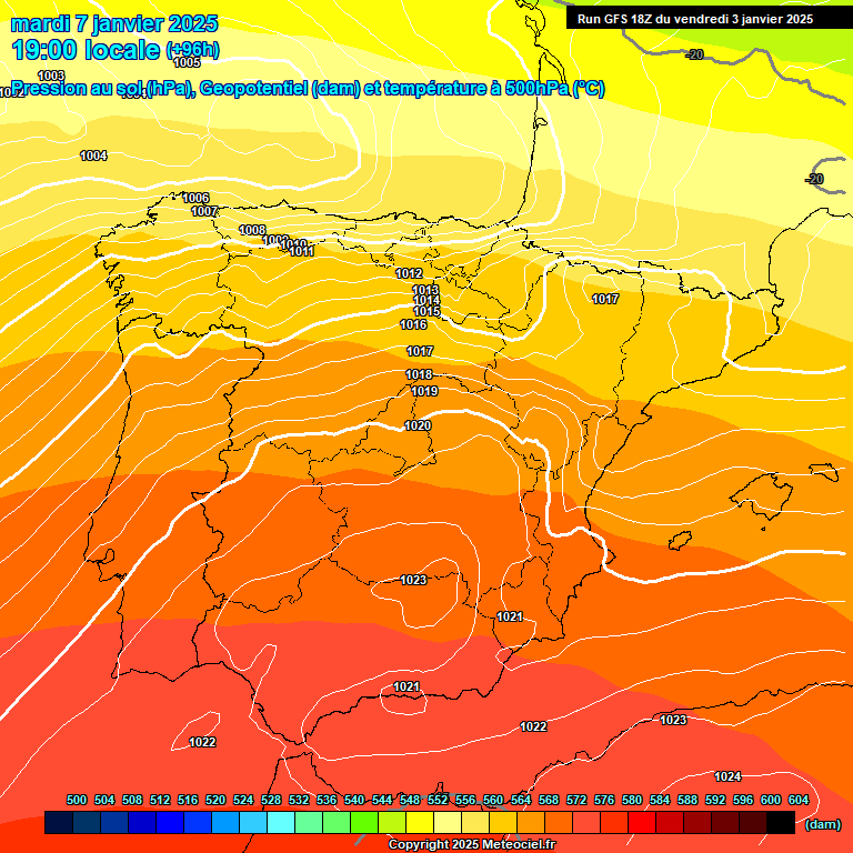 Modele GFS - Carte prvisions 