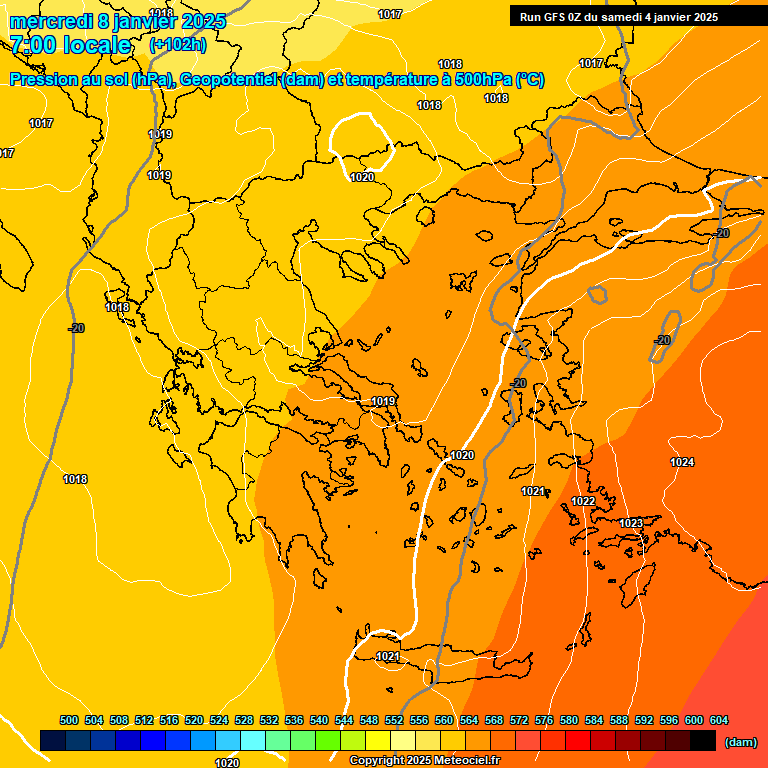 Modele GFS - Carte prvisions 