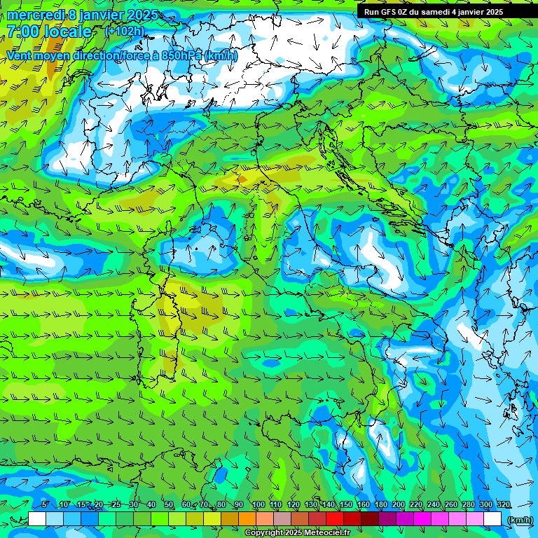 Modele GFS - Carte prvisions 