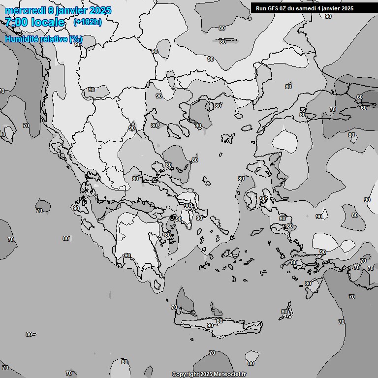 Modele GFS - Carte prvisions 