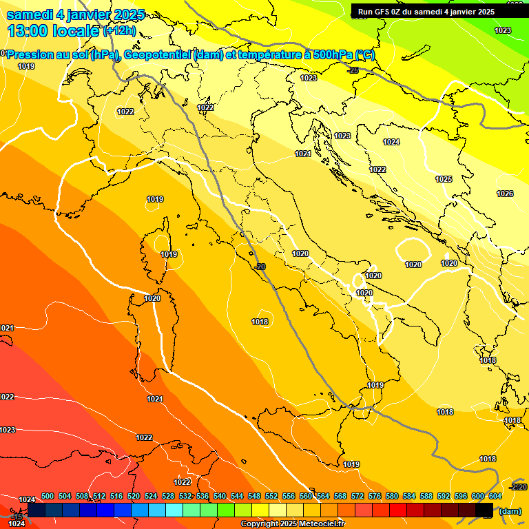 Modele GFS - Carte prvisions 