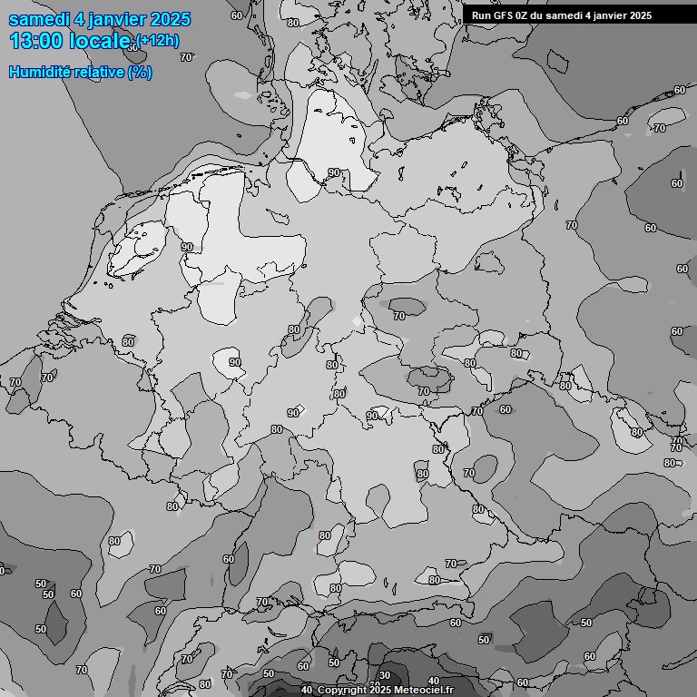 Modele GFS - Carte prvisions 