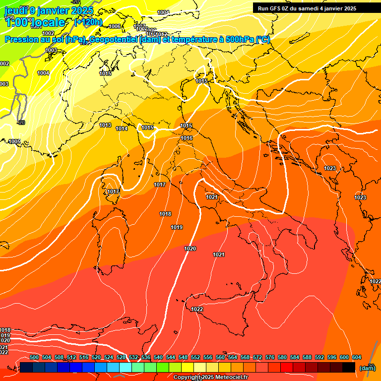 Modele GFS - Carte prvisions 