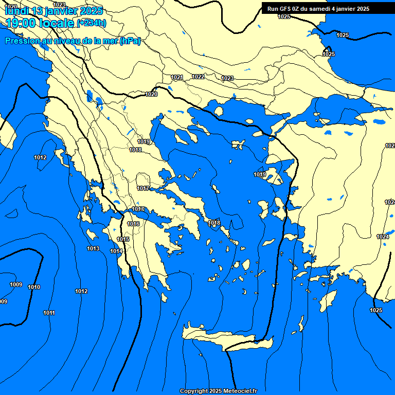 Modele GFS - Carte prvisions 