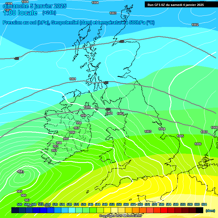 Modele GFS - Carte prvisions 