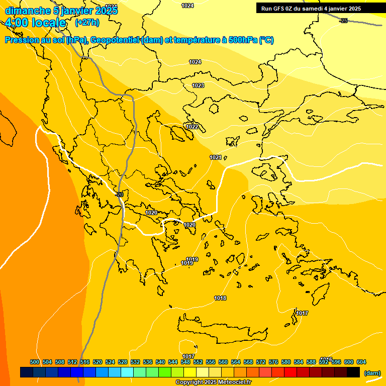 Modele GFS - Carte prvisions 