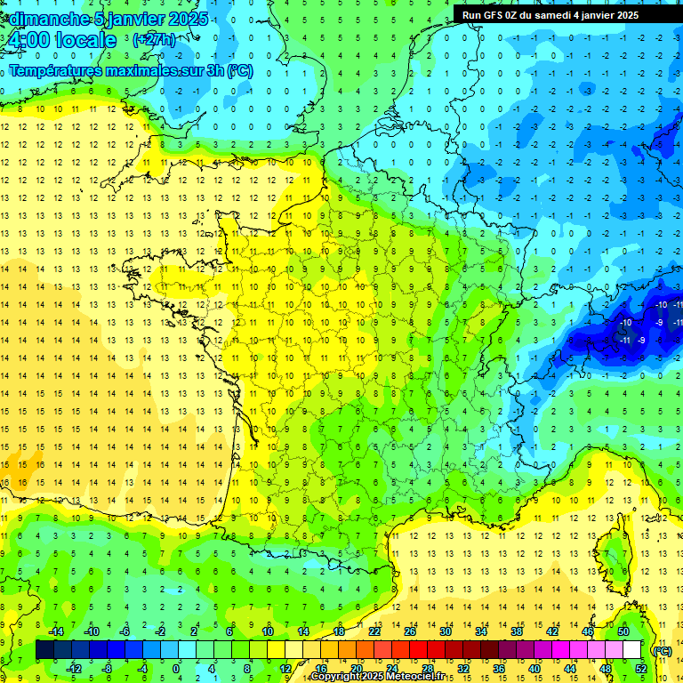 Modele GFS - Carte prvisions 