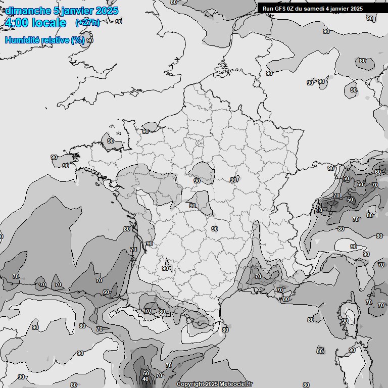 Modele GFS - Carte prvisions 