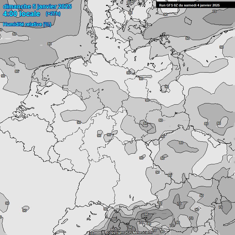 Modele GFS - Carte prvisions 