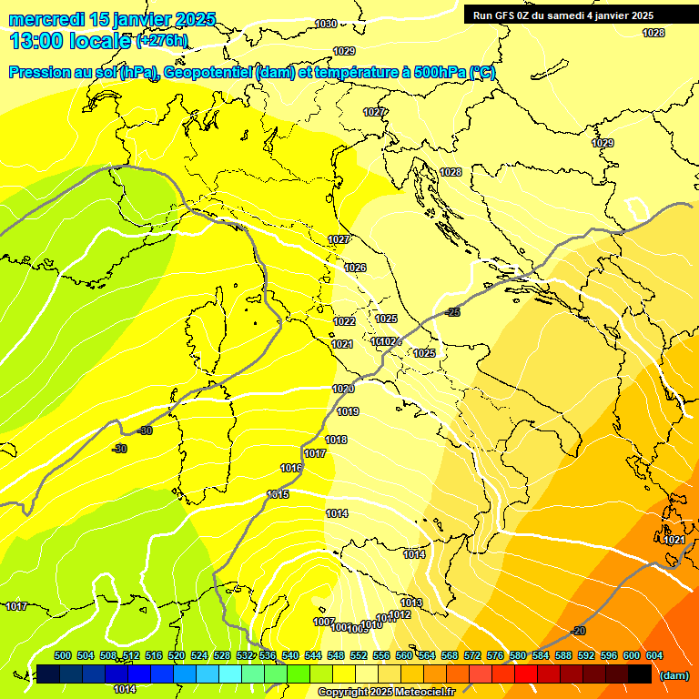 Modele GFS - Carte prvisions 