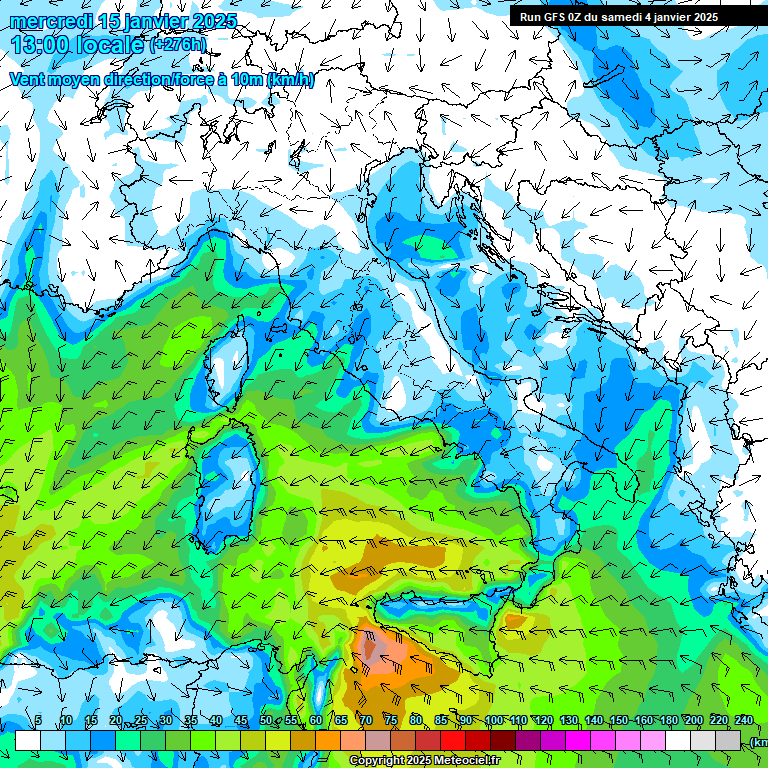 Modele GFS - Carte prvisions 