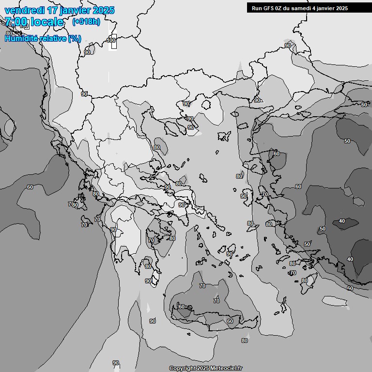 Modele GFS - Carte prvisions 