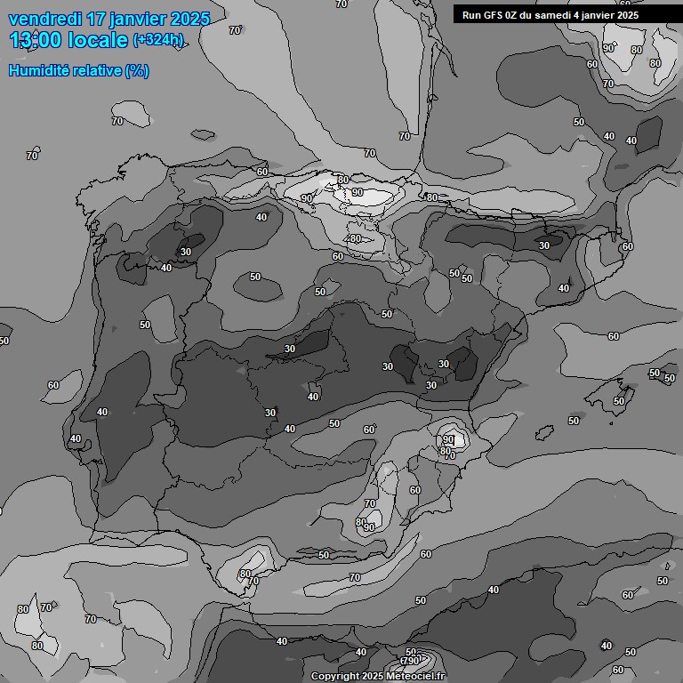 Modele GFS - Carte prvisions 