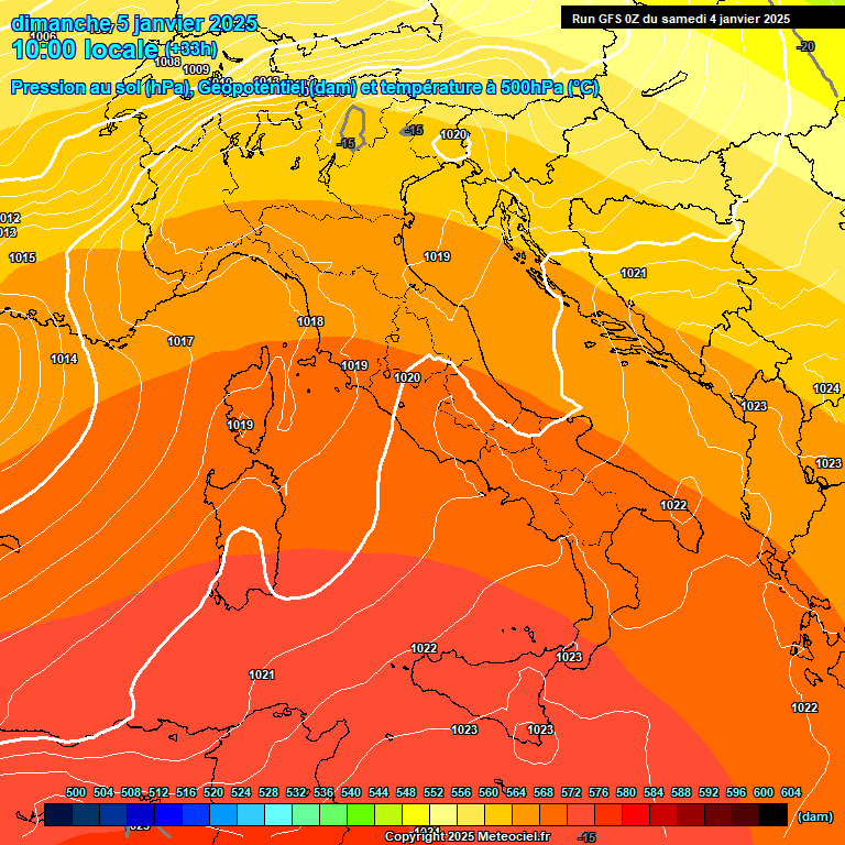 Modele GFS - Carte prvisions 