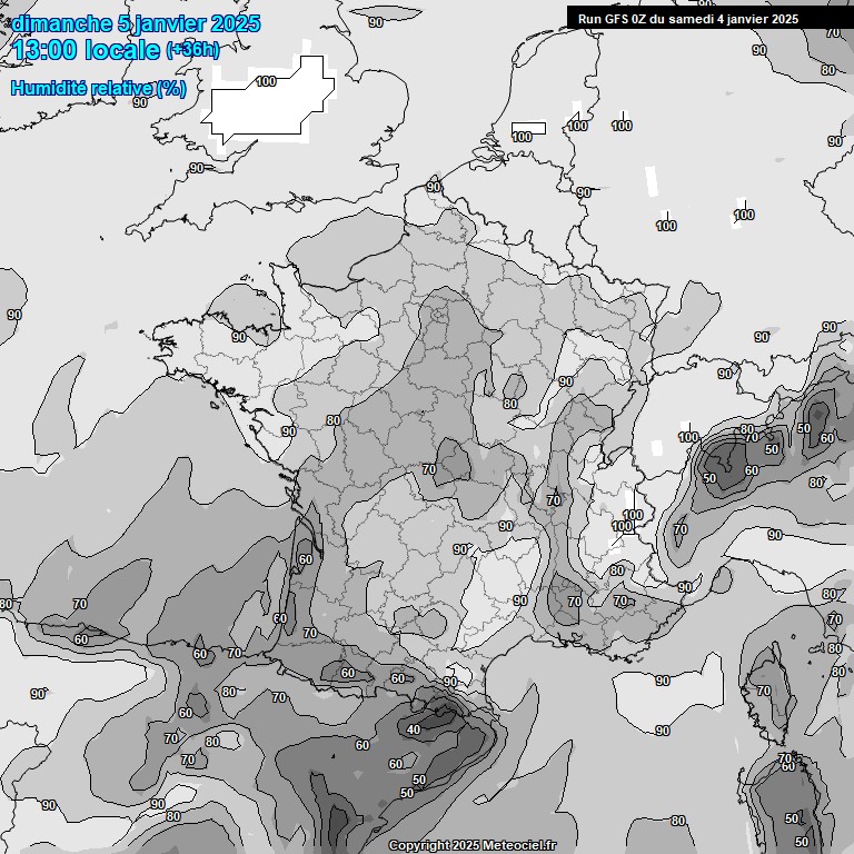 Modele GFS - Carte prvisions 