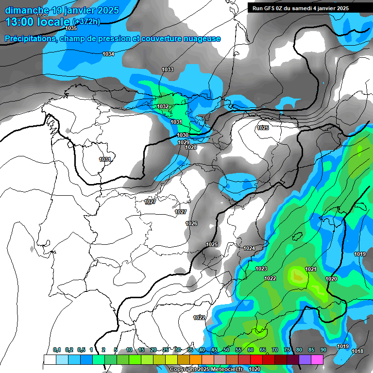 Modele GFS - Carte prvisions 