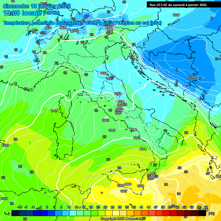 Modele GFS - Carte prvisions 