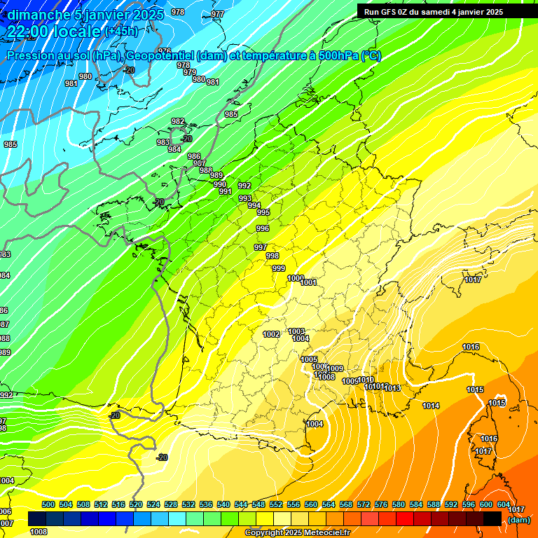 Modele GFS - Carte prvisions 