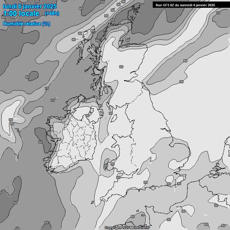 Modele GFS - Carte prvisions 