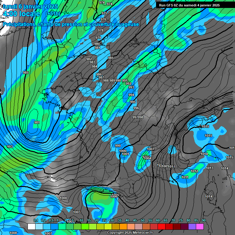 Modele GFS - Carte prvisions 