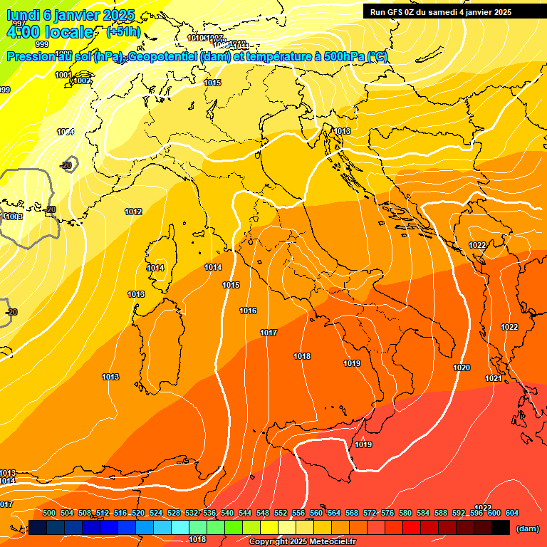 Modele GFS - Carte prvisions 