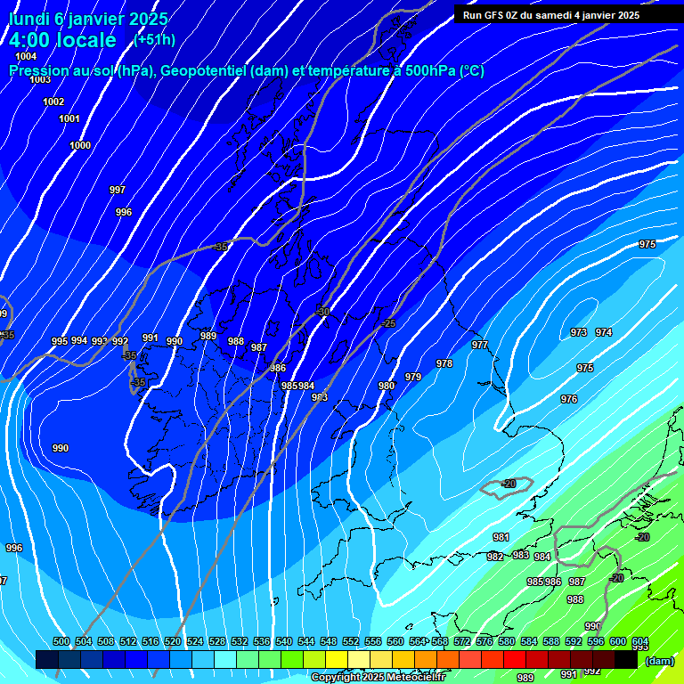 Modele GFS - Carte prvisions 