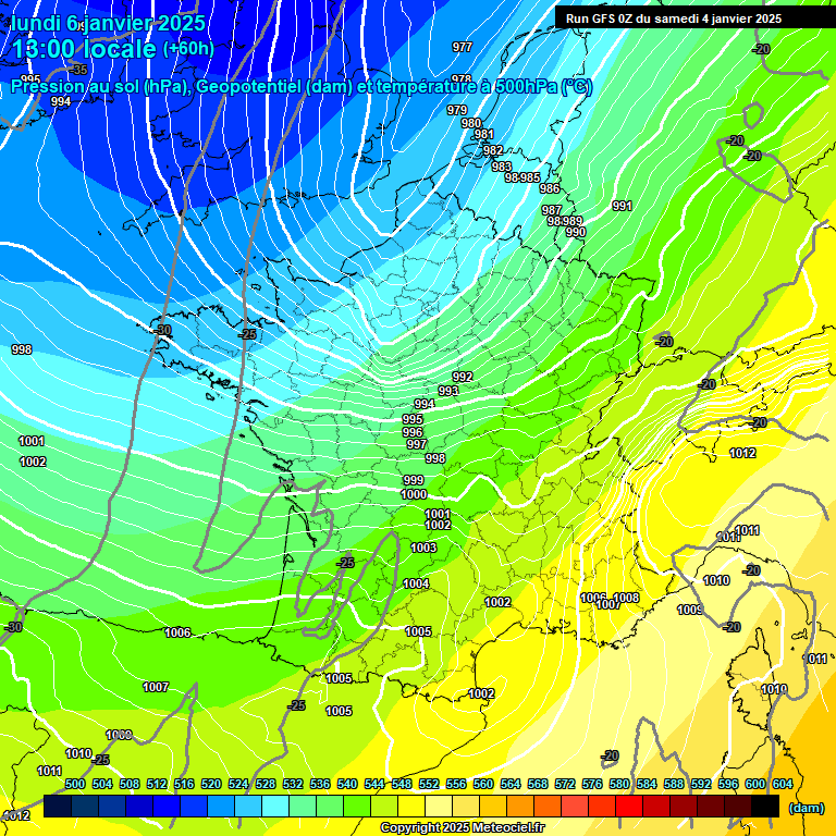 Modele GFS - Carte prvisions 