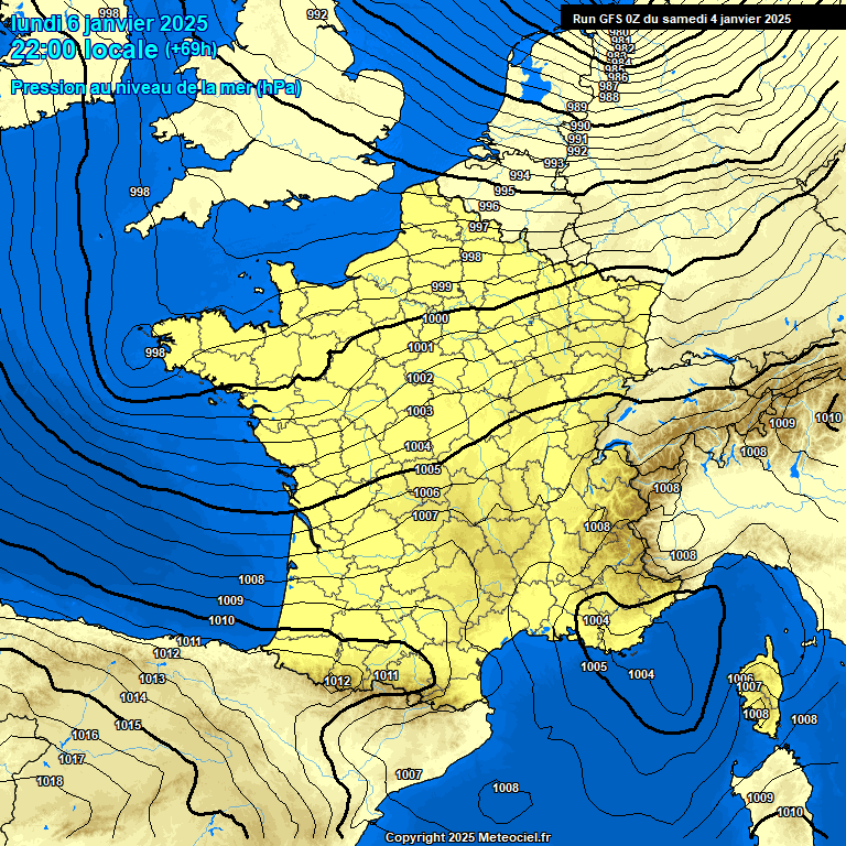 Modele GFS - Carte prvisions 