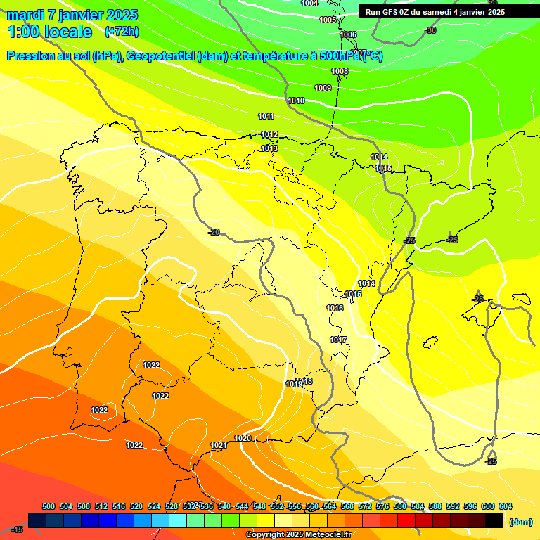 Modele GFS - Carte prvisions 