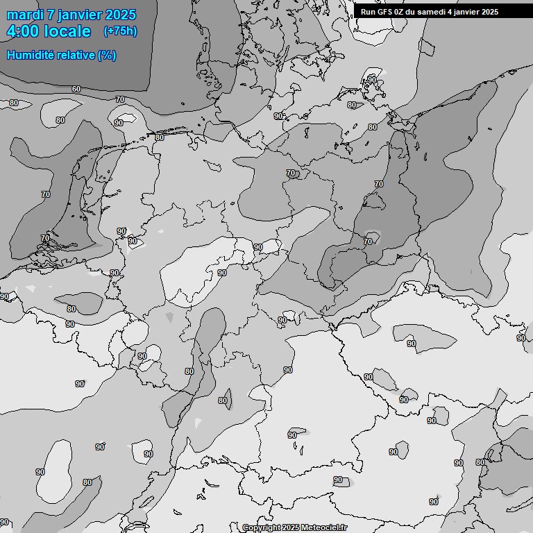 Modele GFS - Carte prvisions 