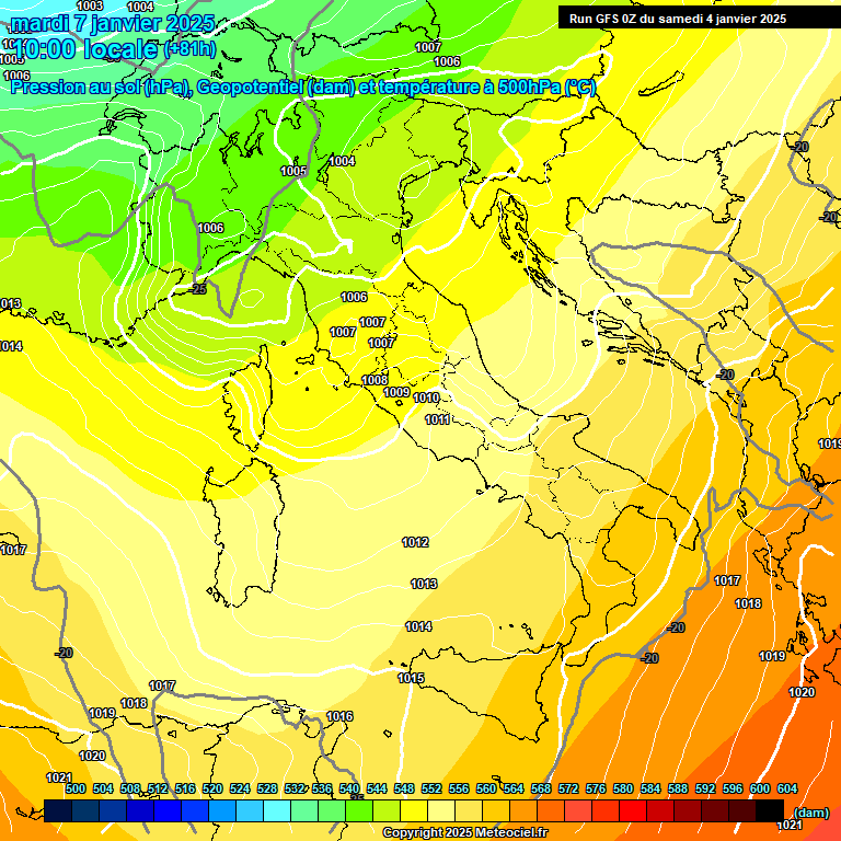 Modele GFS - Carte prvisions 