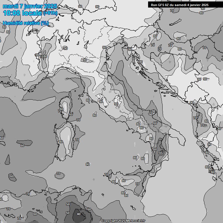 Modele GFS - Carte prvisions 