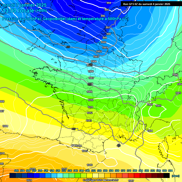 Modele GFS - Carte prvisions 