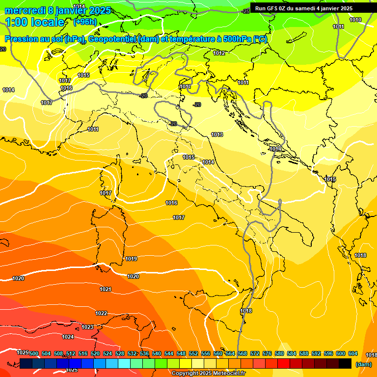 Modele GFS - Carte prvisions 