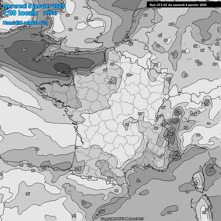 Modele GFS - Carte prvisions 