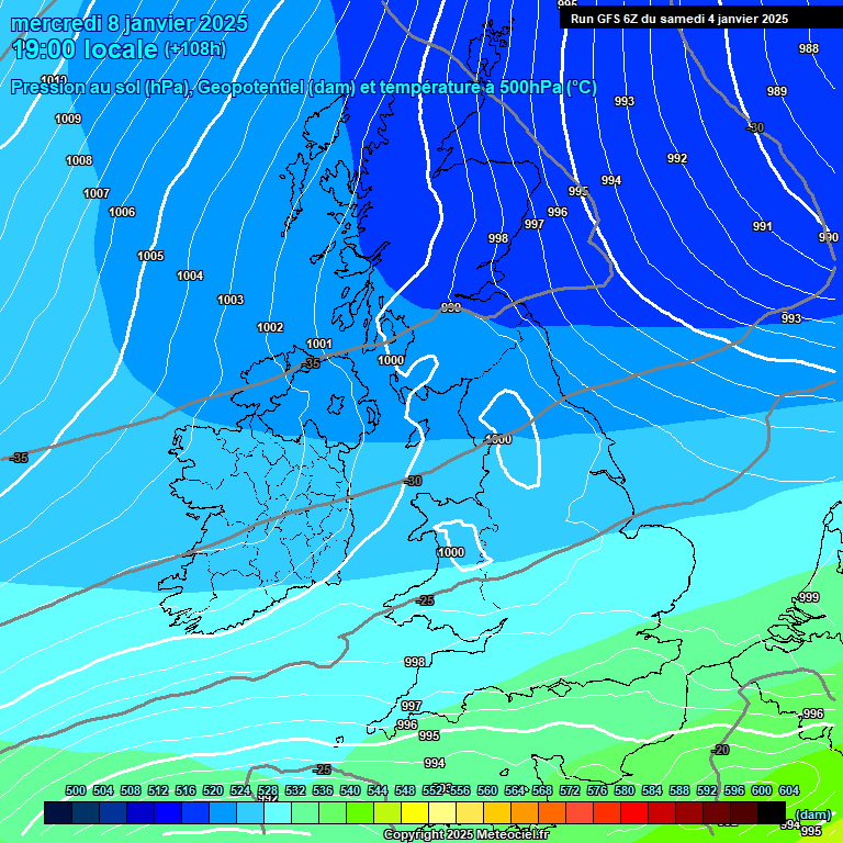 Modele GFS - Carte prvisions 