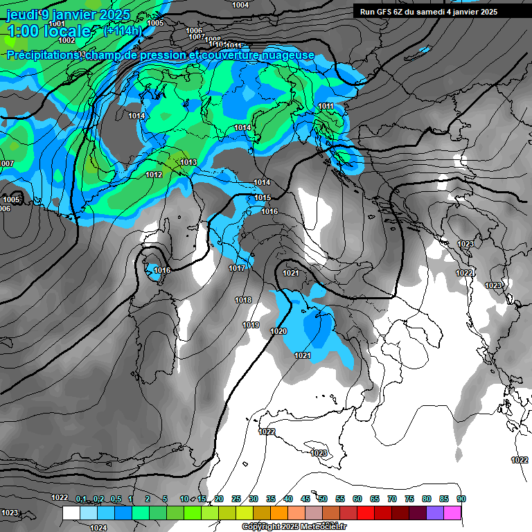 Modele GFS - Carte prvisions 