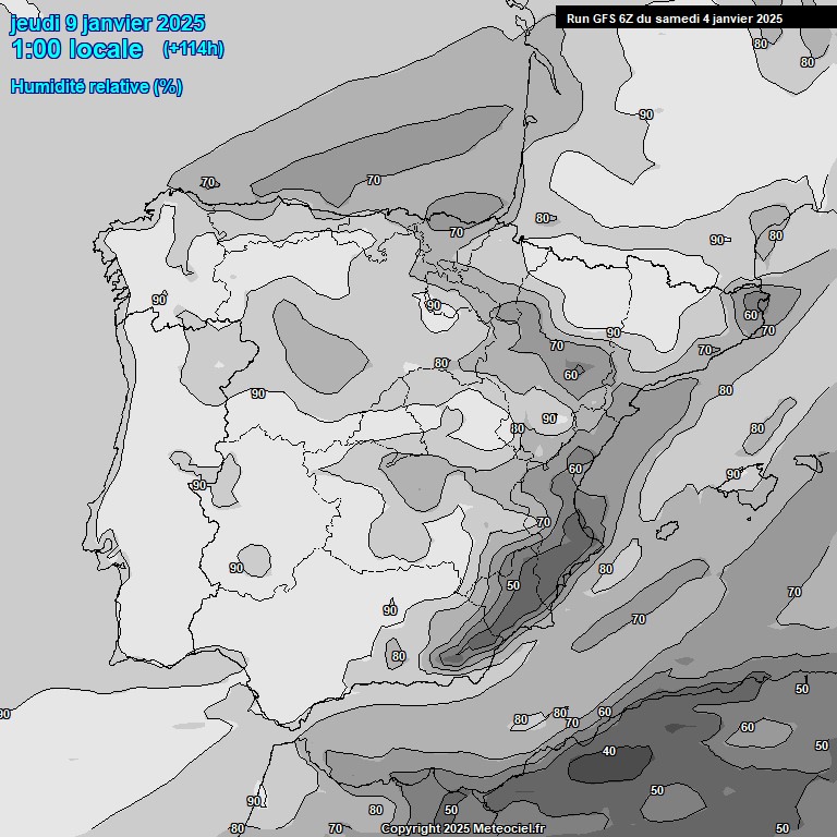 Modele GFS - Carte prvisions 