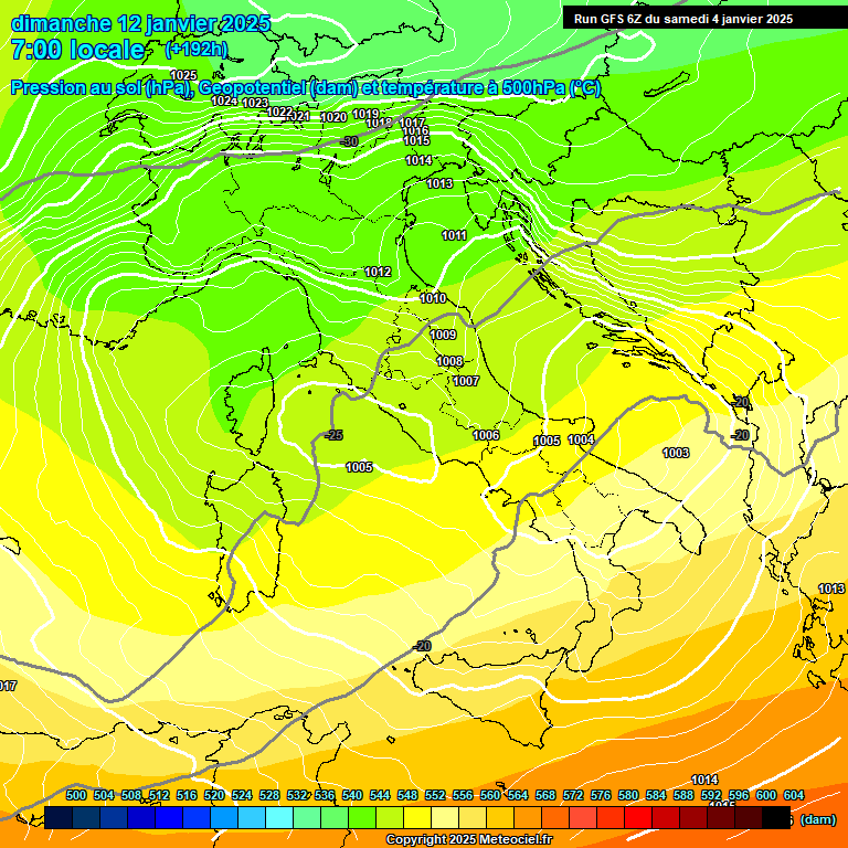 Modele GFS - Carte prvisions 